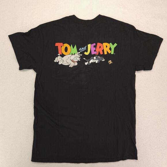 Tom and Jerry Causal Crew Neck Short Sleeve Graphic T-Shirt Mens Size M Black - Picture 9 of 9